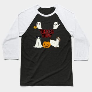 Trick Or Treat! - Cute Friendly Halloween Ghosts Design Baseball T-Shirt